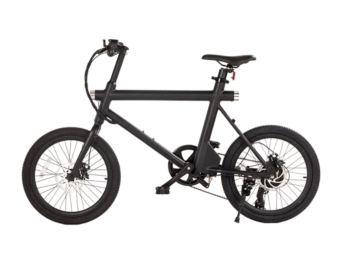 plum-frame city electric bike with LED