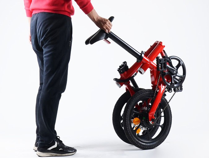 16 inch red electric bike with light