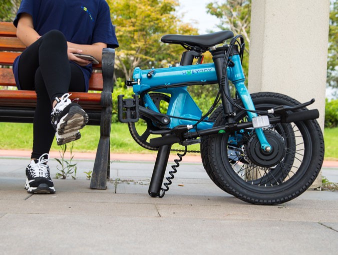 16 inch blue electric bike