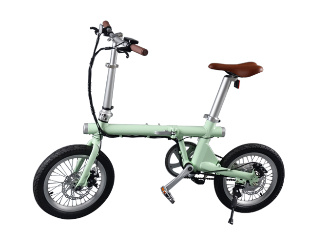 16 inch white electric bicycle with light